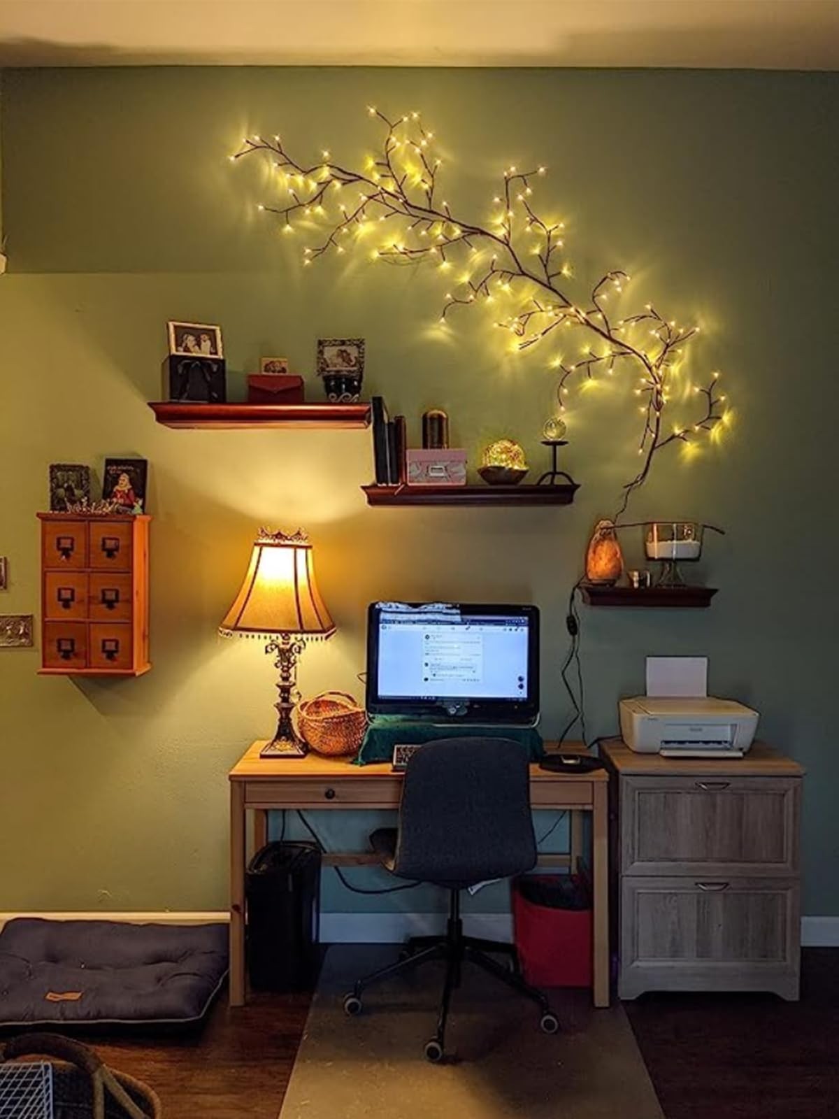 Lighted Willow Vine Remote Control 7.5Ft 144LEDs Plug in Wall Decor Bedroom