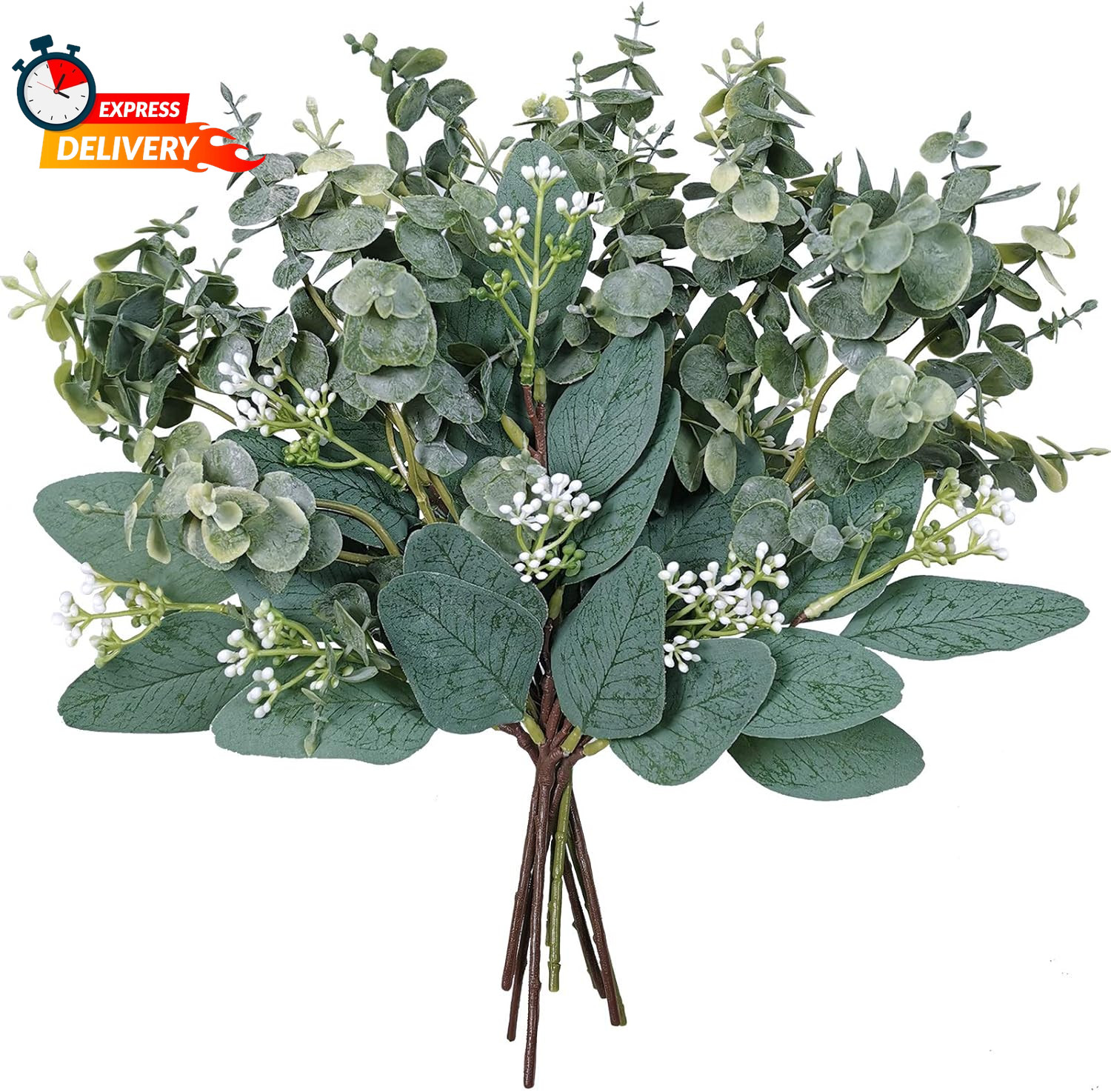 Mixed Eucalyptus Leaves Stems Bulk Artificial Eucalyptus Leaves Sprays Faux Oval