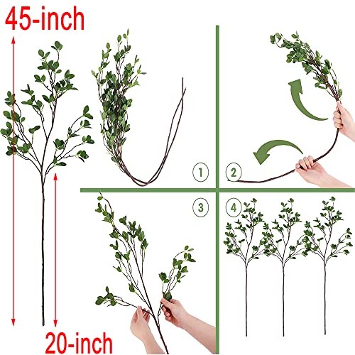 pcs Artificial Branches Plants Artificialery Stems Fauxery Stems Faux 3 Green