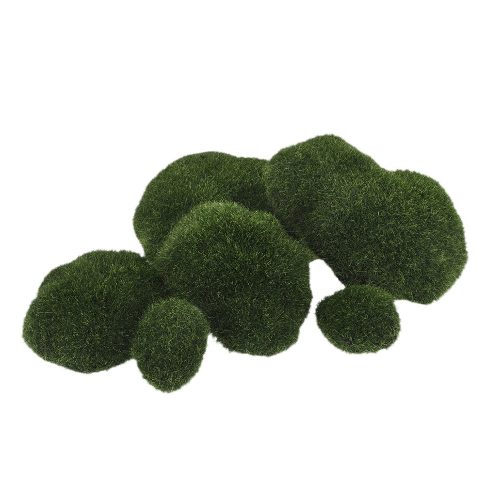 6 Pcs Miniature Landscape Artificial Moss Rocks Decorative Stone for Garden