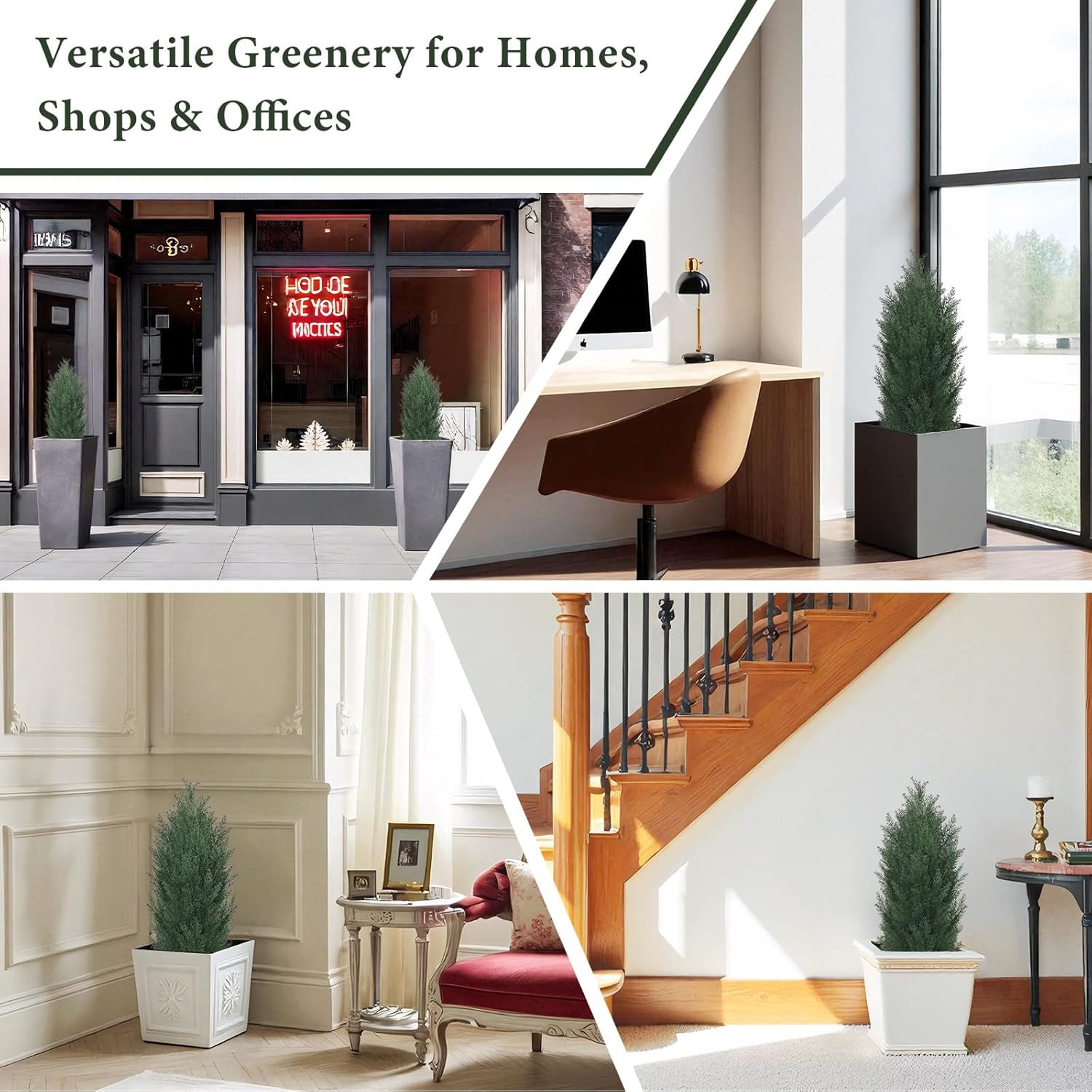 3Ft Artificial Topiary Trees Set of 2 – UV Resistant Faux Cedar for Outdoors