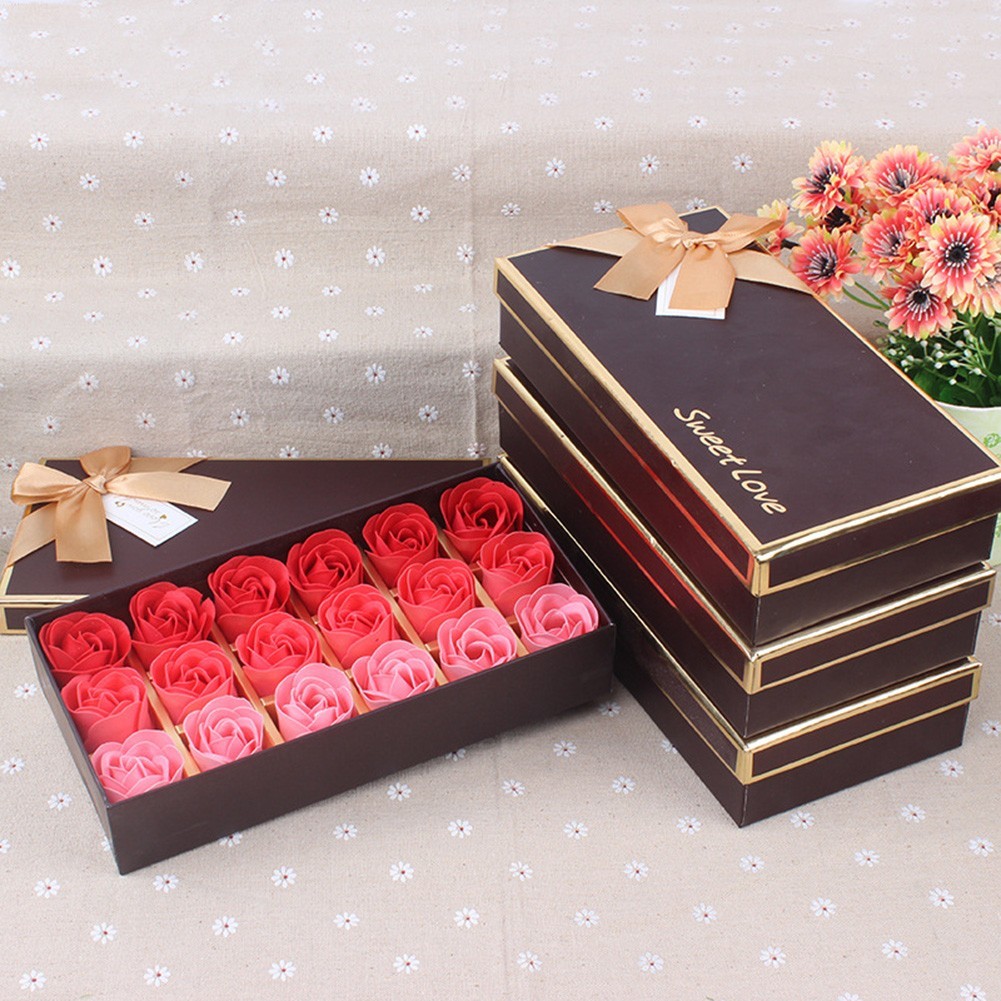 Women’s Day Valentine’s Day Present 18 Roses Soap Flower Present Box New