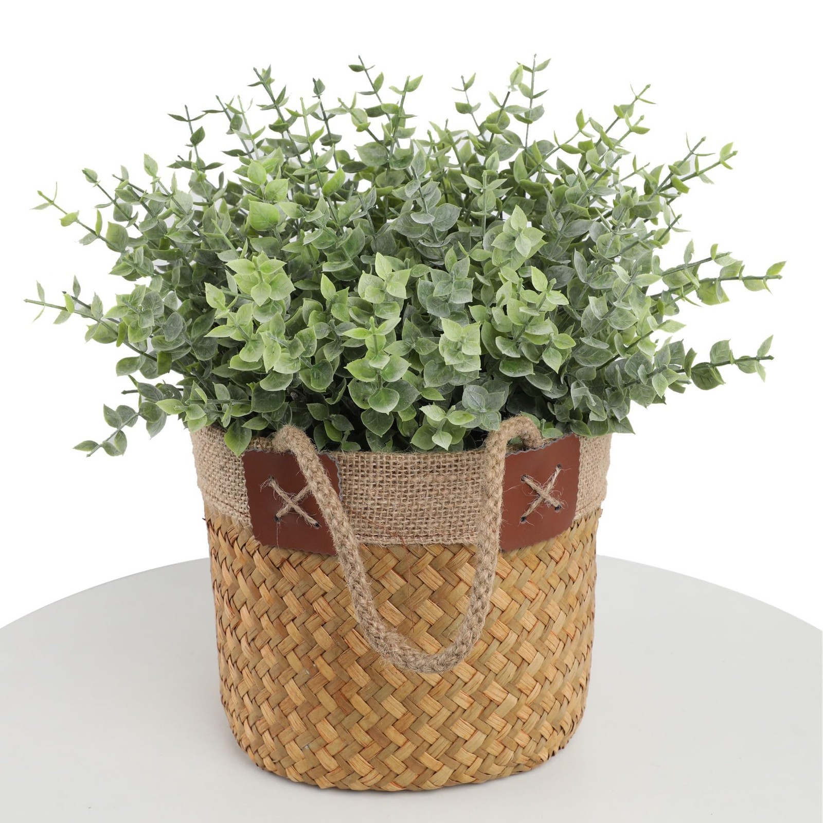 Artificial Eucalyptus Stem, Green Leaves, 12 Pack Green Faux Plant Branch, 12…