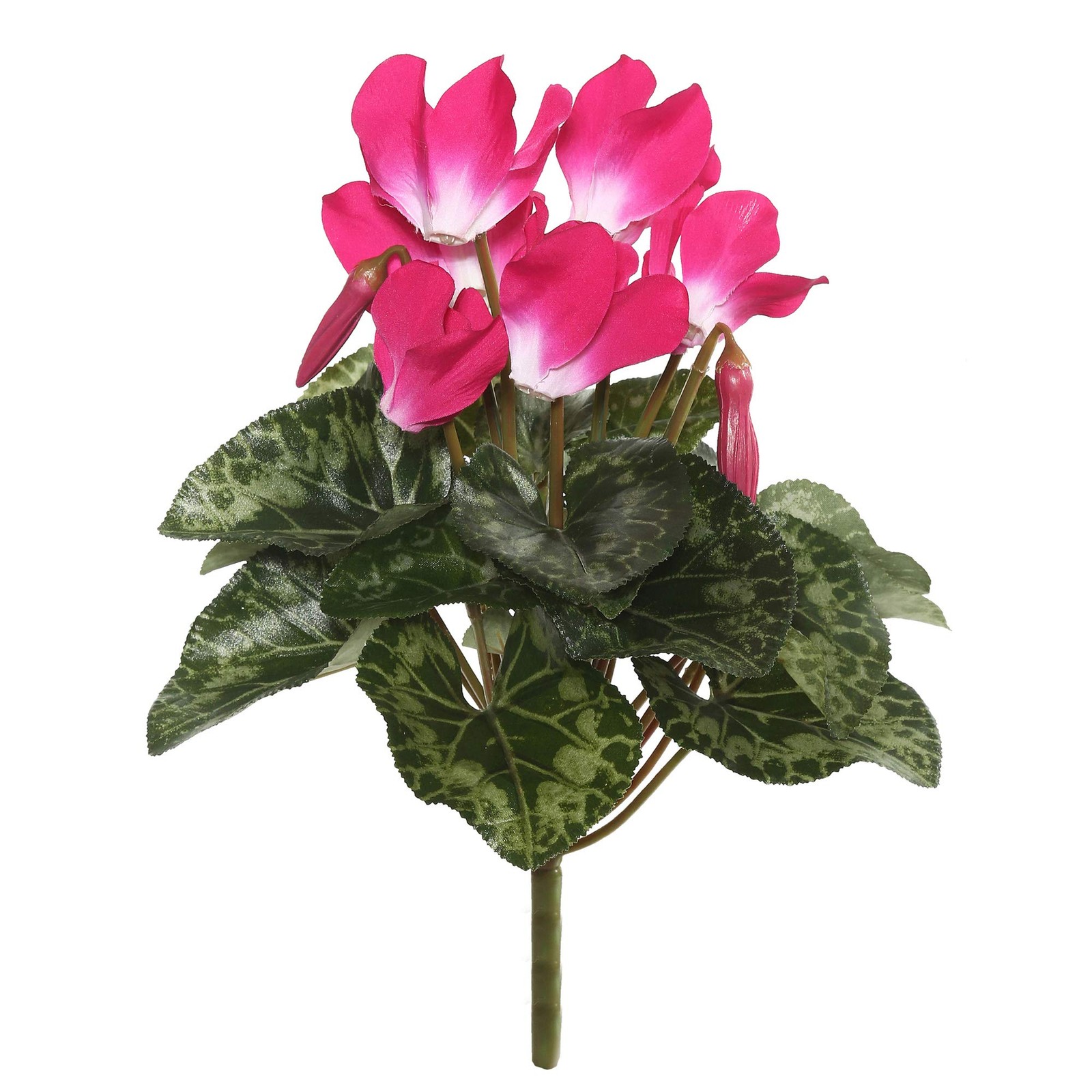 Vickerman 11″ Contemporary Fabric Artificial Cyclamen Bush in Beauty Pink