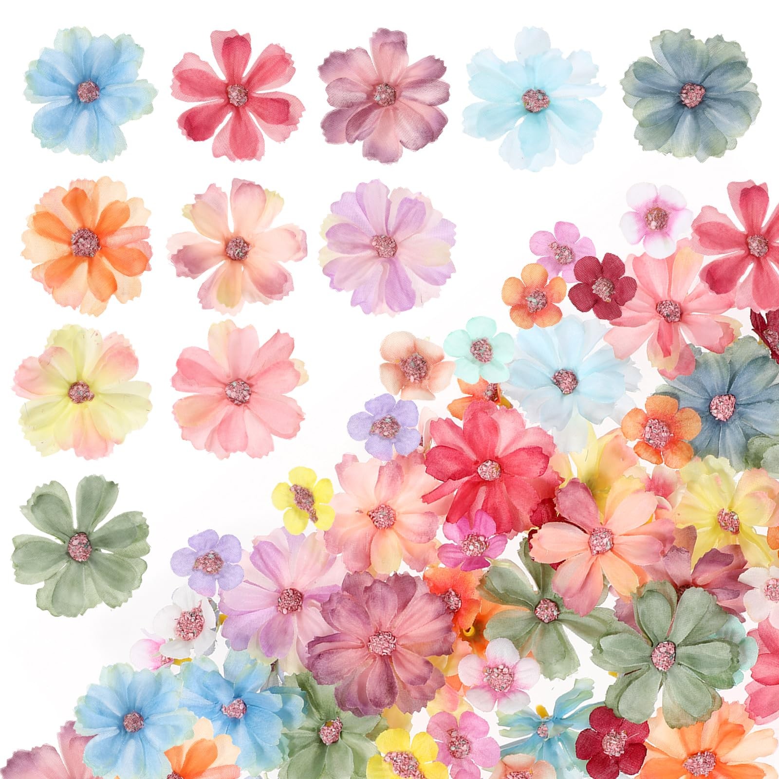 150PCS Small Fake Flowers for Crafts Mini Faux Flower Heads Artificial Flower…