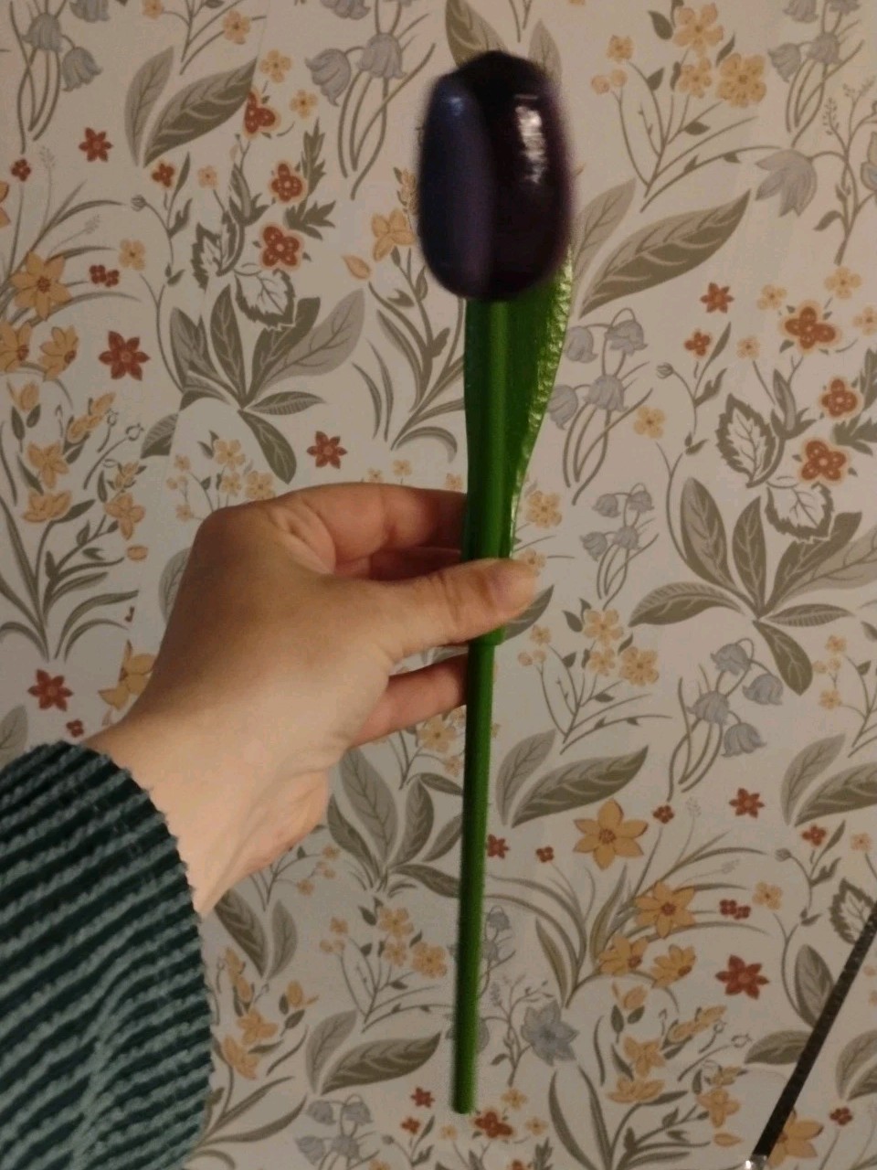 Wooden Dutch Tulips, Colorful Purple Floral Tulip Wood Decor