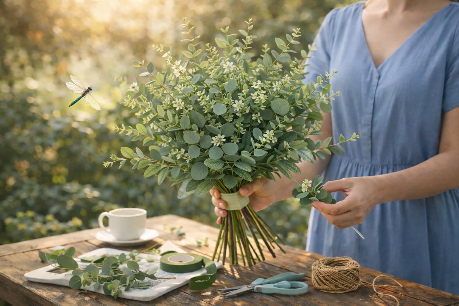Artificial Eucalyptus Leaves 130 Stems Faux Greenery Branches for Vase Arrang…