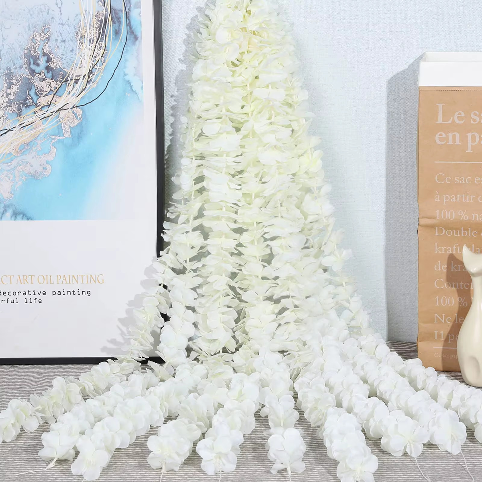 10pcs Artificial Wisteria Flowers Vine 29 Inches Long Tailing Flower Strings NEW