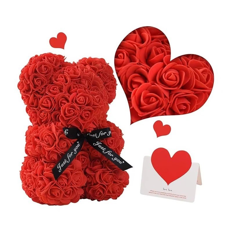 Artificial Eternal Rose Teddy Bear – Mother’s Day & Valentine’s Gift