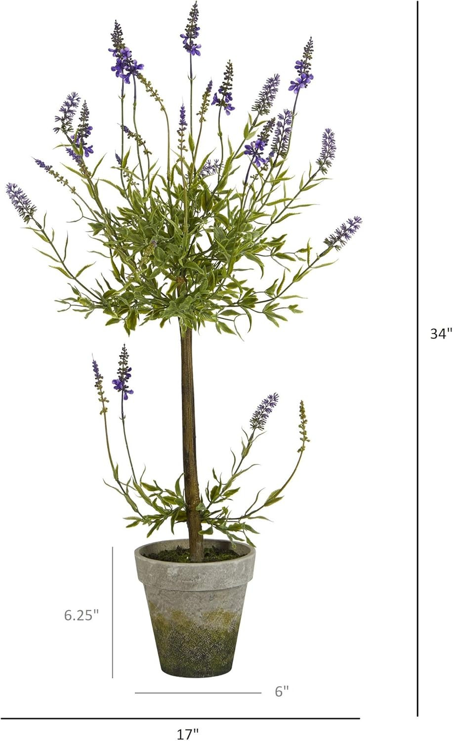 34″ Lavender Single Ball Topiary Artificial Tree – Elegant Home Decor