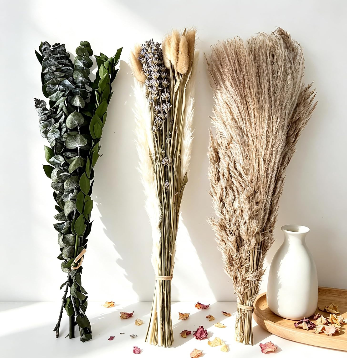 Dried Pampas Grass Bouquet Dried Flowers Eucalyptus Stem for Wedding Decor | Ide
