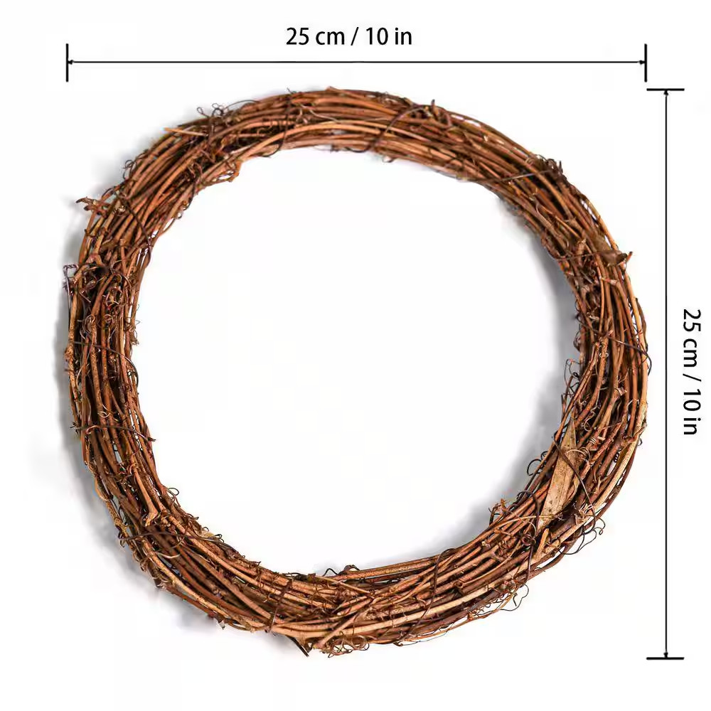 1 In. Brown Artificial Vine Set 4-Pieces Natural Grapevine Wreath Rustic Decorat