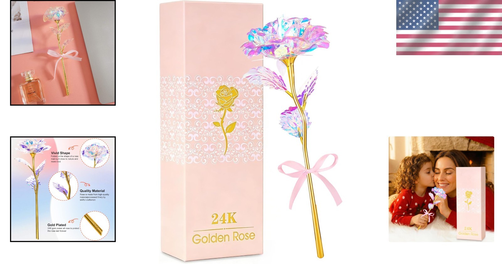 Vibrant Galaxy Glass Rose – Forever Preserved Gift for Moms and Loved Ones