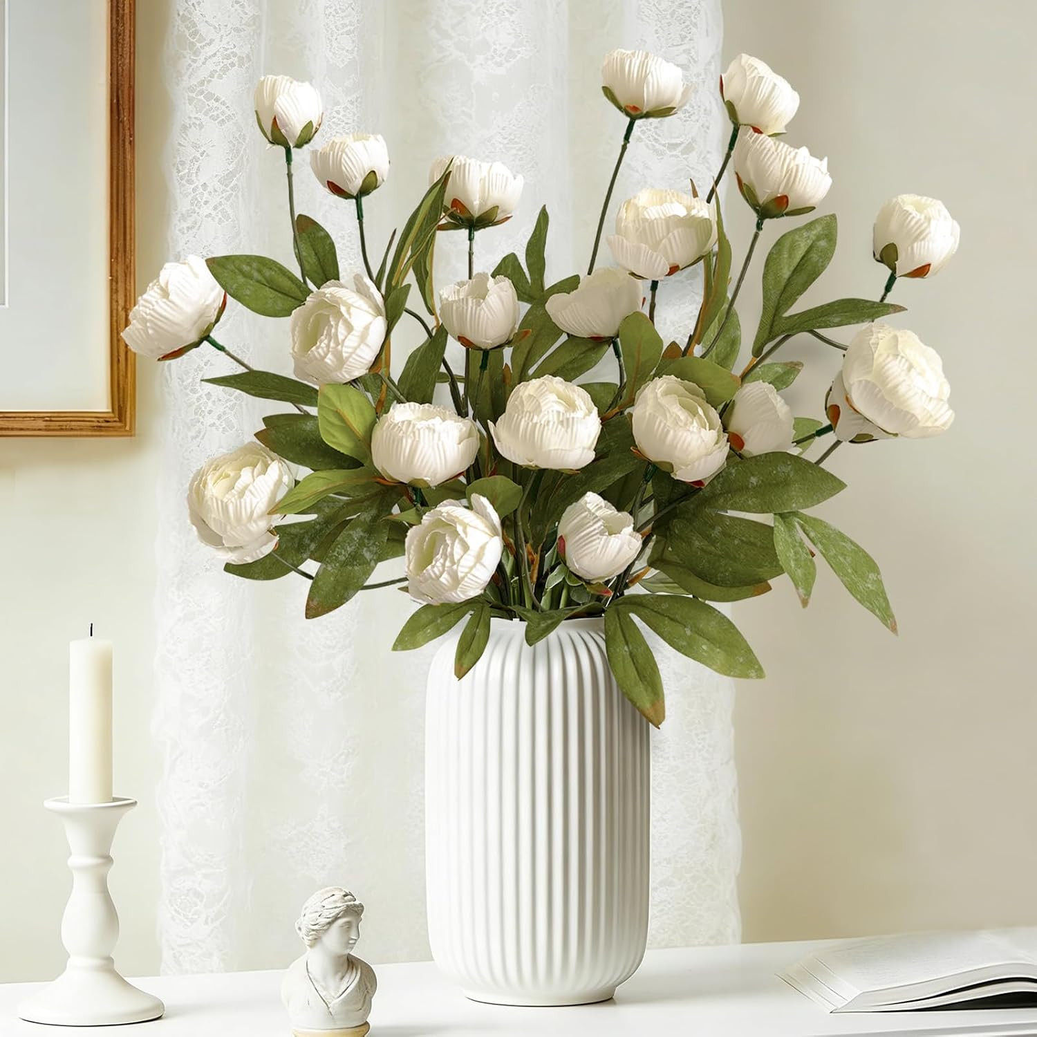 6Pcs Viral Peony Artificial Flowers for Vase，27in Real Touch Fake Flowers Branch