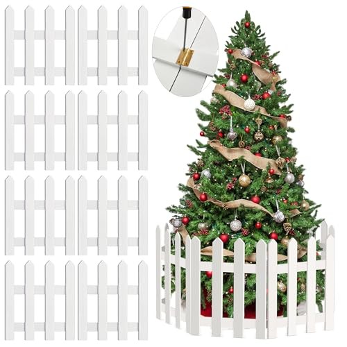 Pack Thick White Wooden Picket Fence – Tree Fence 15.7 x 12 Inches 8