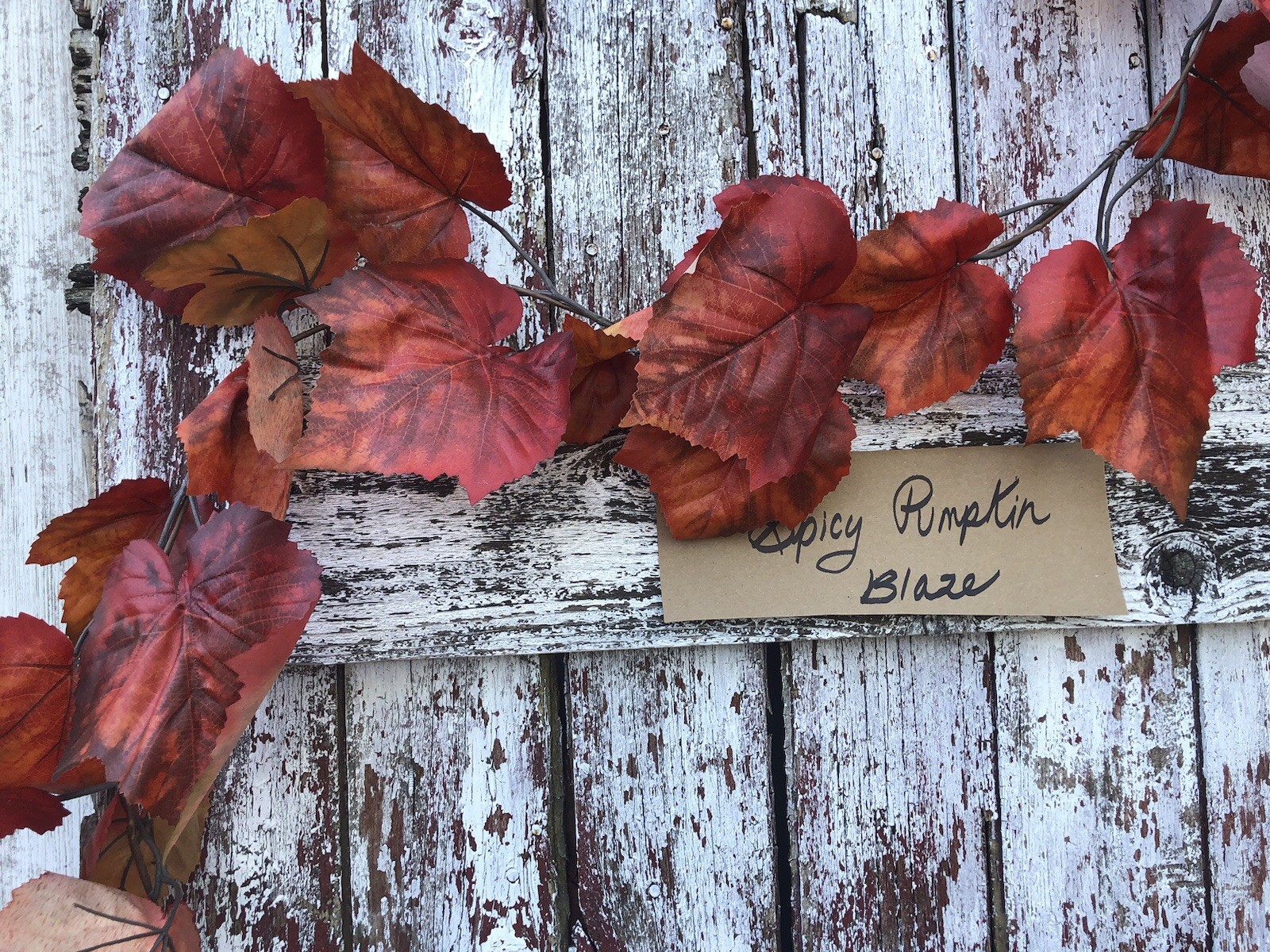 Spicy Pumpkin Fall Leaf Garland 15 FT Autumn Artificial LARGE Fall Leaves
