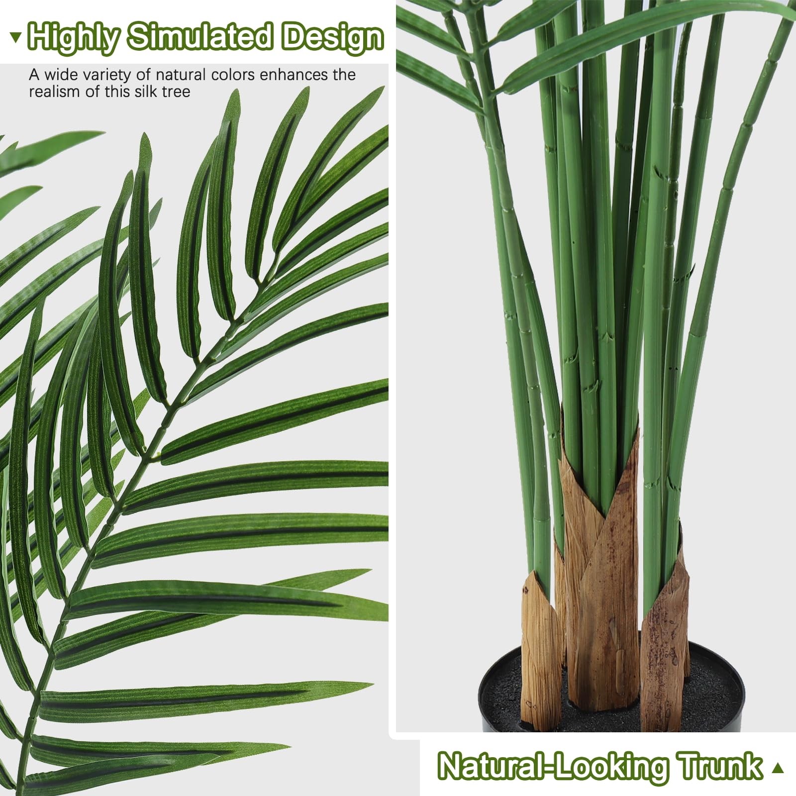 Artificial Palm Tree Indoor 4ft, Large Fake Tropical Areca Palm Tree with 13 …