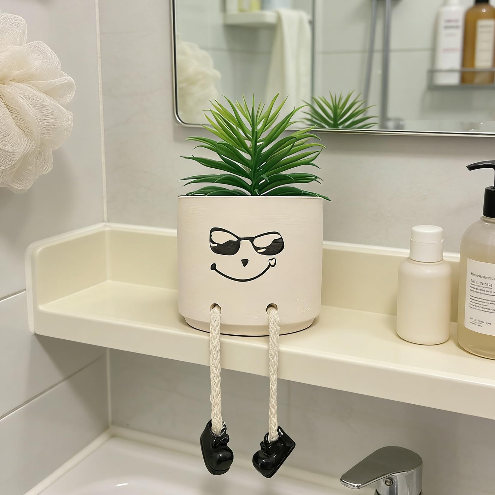 Small Fake Plants Hanging Legs Faux Succulents Artificial Office Home Decor