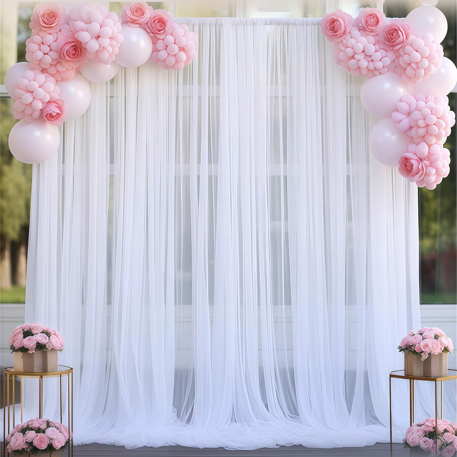 3x3m Tulle Backdrop Curtain Wedding Party Photography Decor