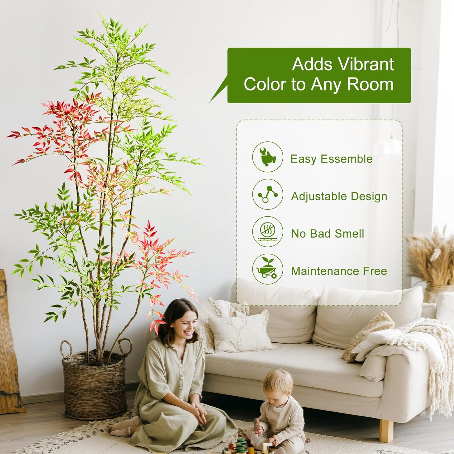 Realistic Tall Fake Bamboo Tree for Home & Office Decor – Indoor/Outdoor