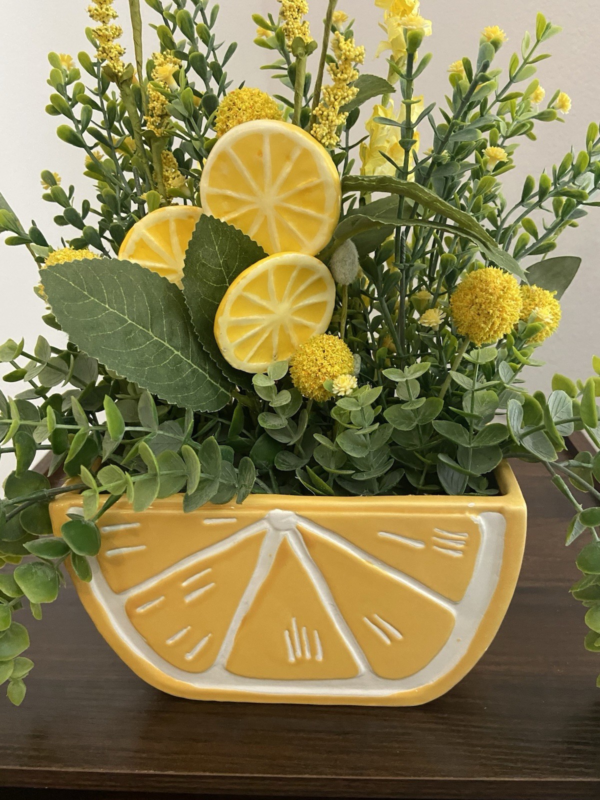 Lemon Fresh Faux Floral Arrangement – Handcrafted with Citrus Charm 🍋