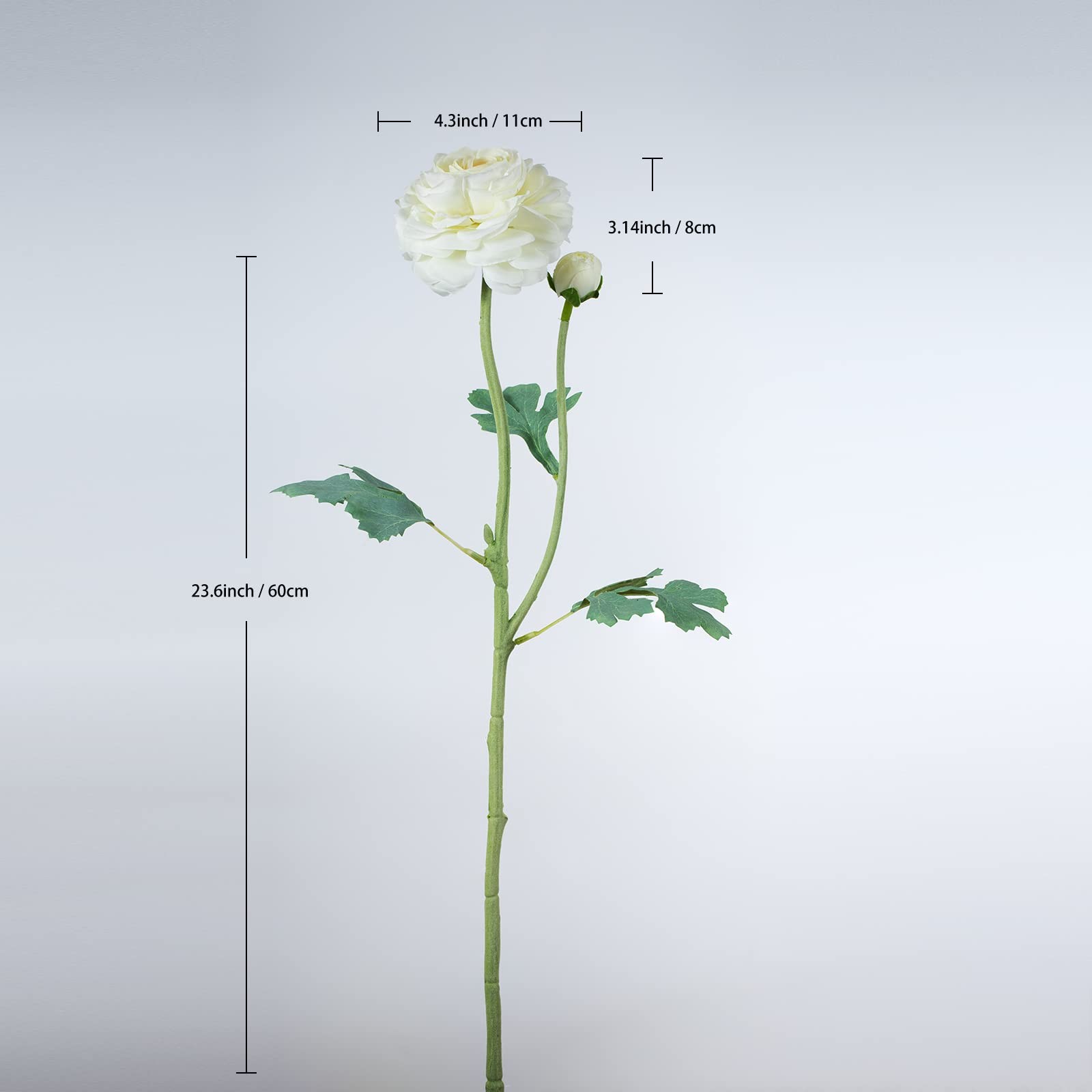 Artificial Ranunculus Long Stem Buttercup Silk Flowers 6pcs for Home Decor an…