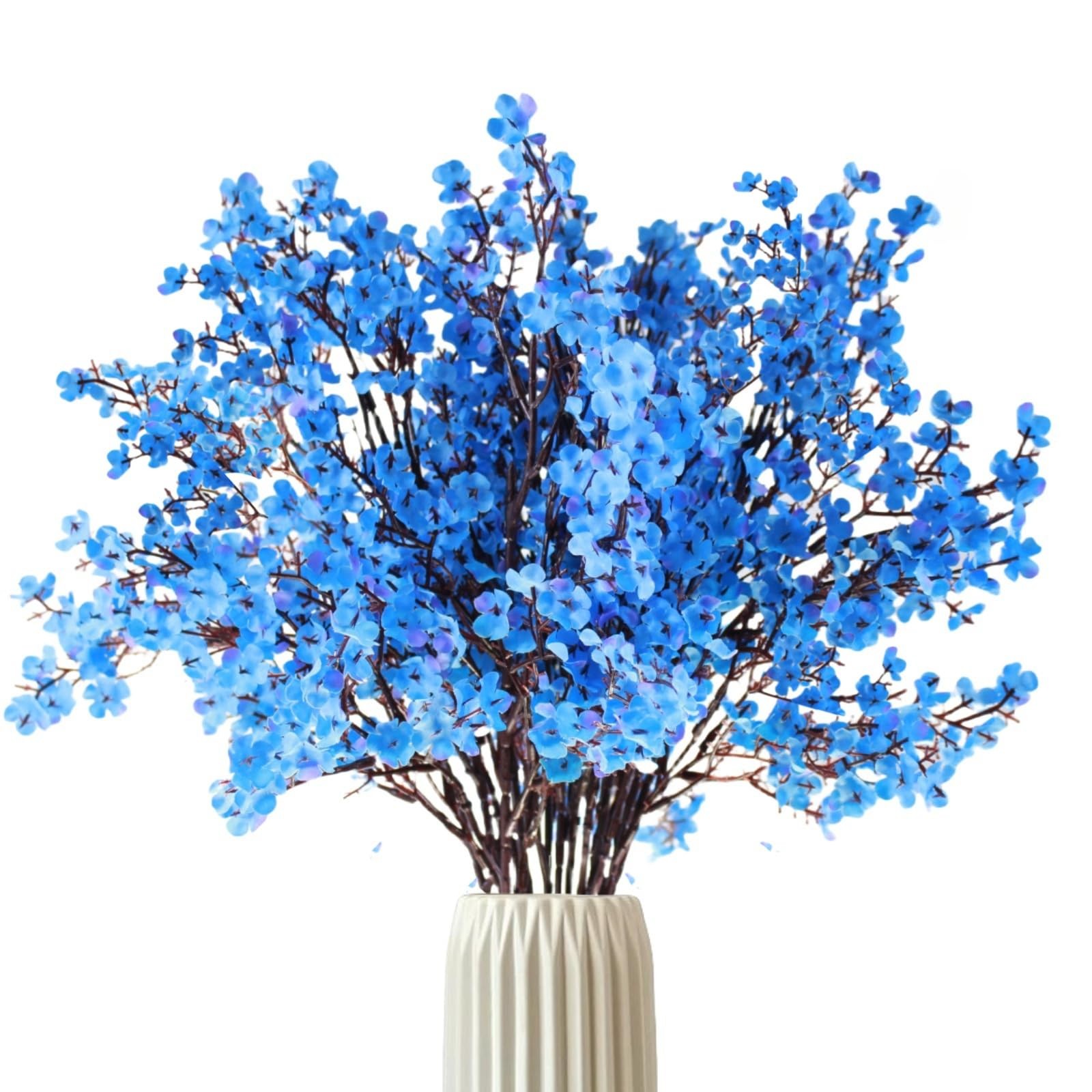10 PCS Babys Breath Artificial Flowers Gypsophila Bouquet Blue Silk Wedding