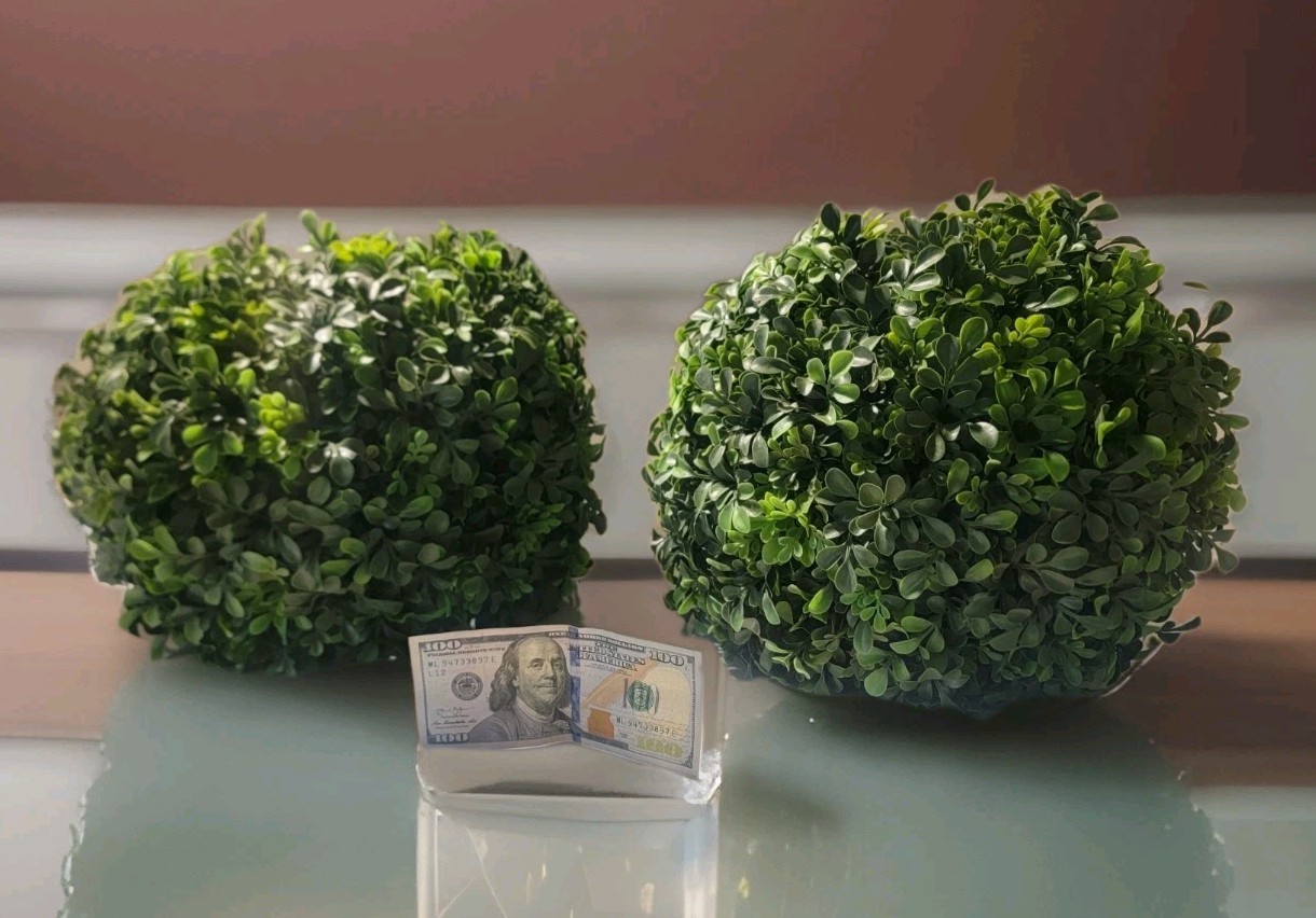 2x Artificial Boxwood Topiary Planter Faux 12 Inch Home Floral Decor