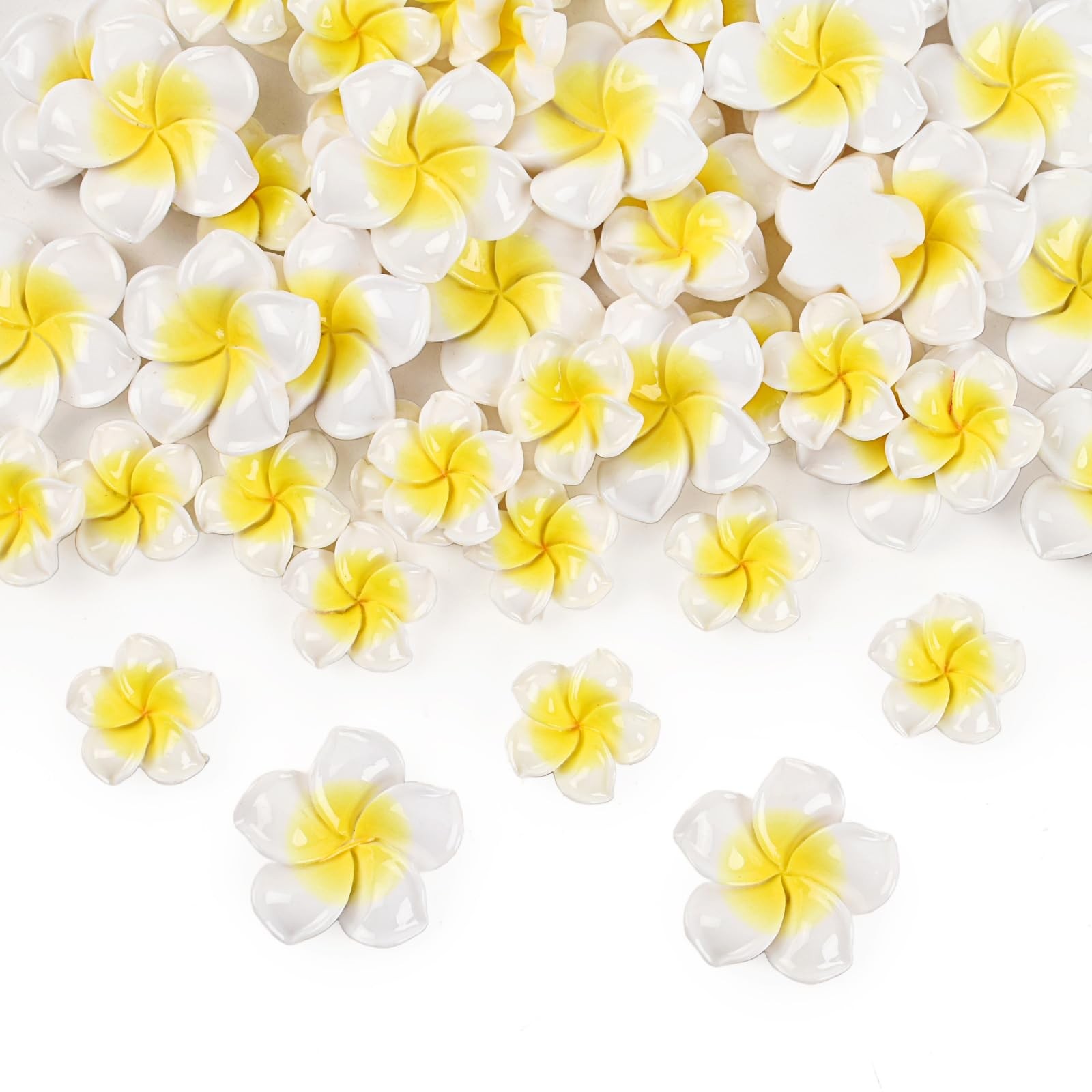 50PCS Resin Flower Assorted Colors Mini Plumeria Flower Flatback Flowers for …