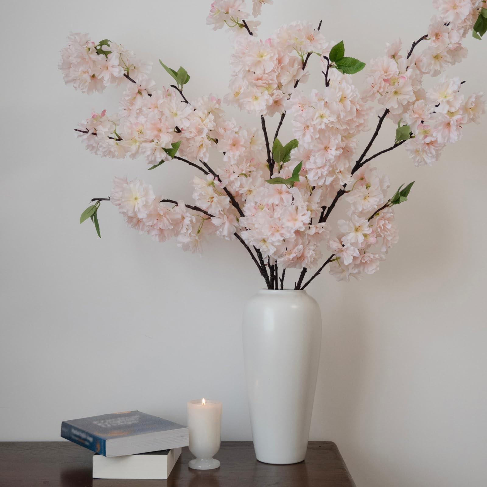 47.2 inches Cherry Blossom Branches, 3 Pieces Artificial Flower Branches, Ext…