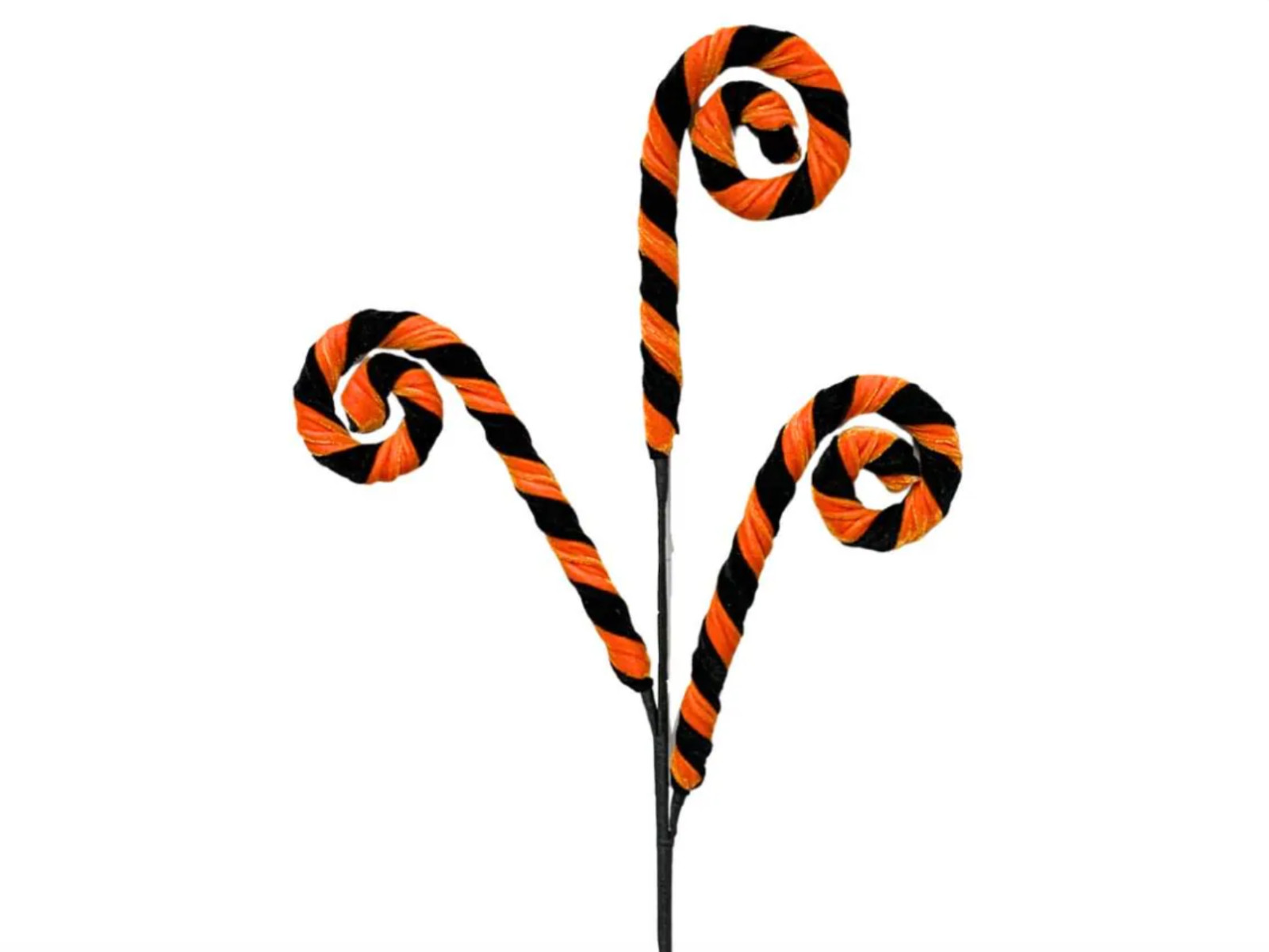 28″ Velvet Whimsy Curl Spray Black and Orange Fall Halloween Trim a Tree DIY