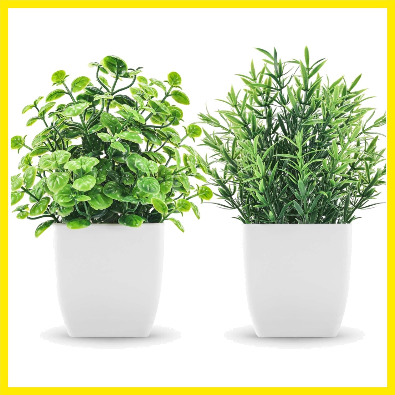 2 Pack Fake Plants Small Artificial Greenery Faux Plants Indoor for Home Farm…