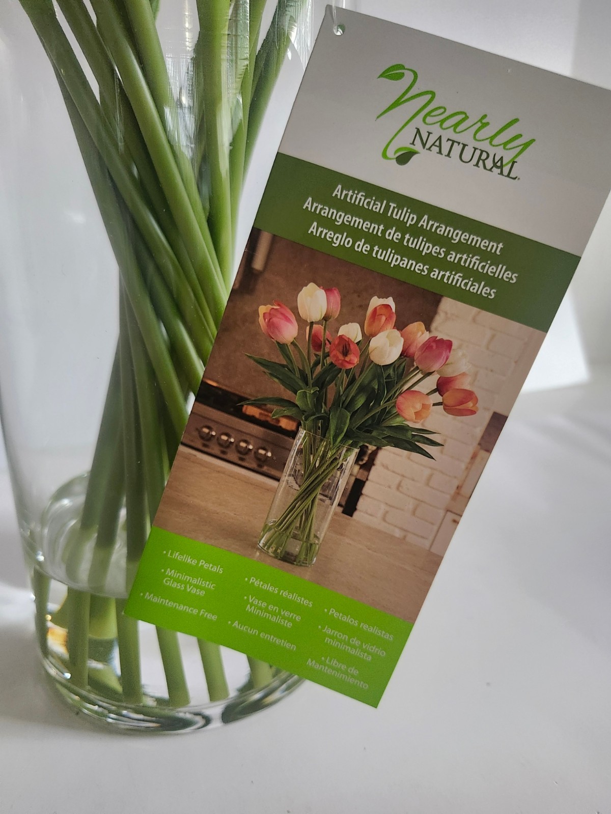 Tulips Artifical Fake Flower Floral Arrangement Silk Flowers With Vase, Plz Read