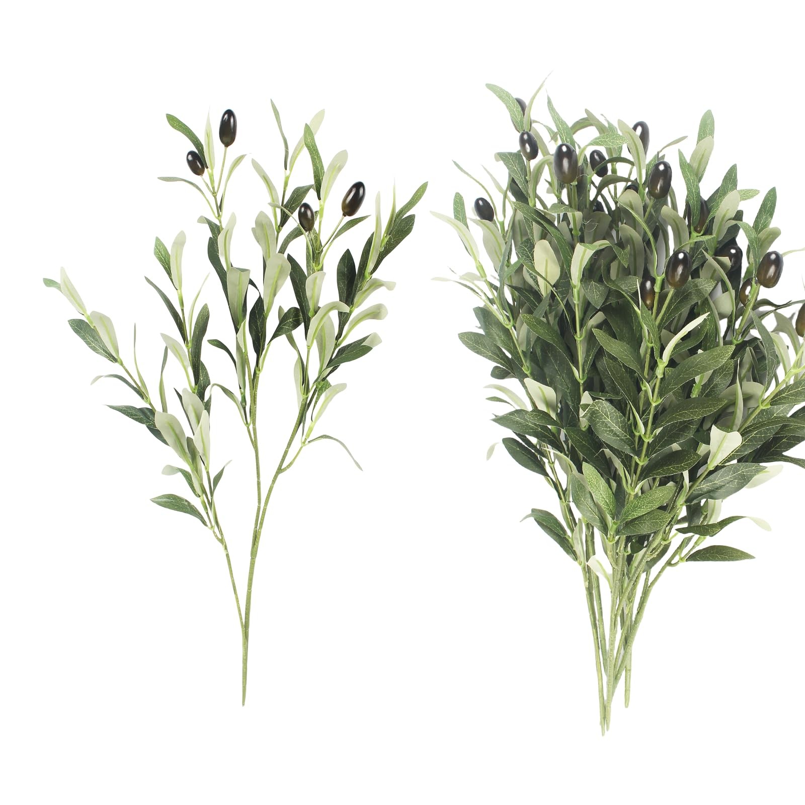 5 PCS 18.8 Inch Artificial Olive Plants Fake Silk Tree Faux Family Indoors Decor
