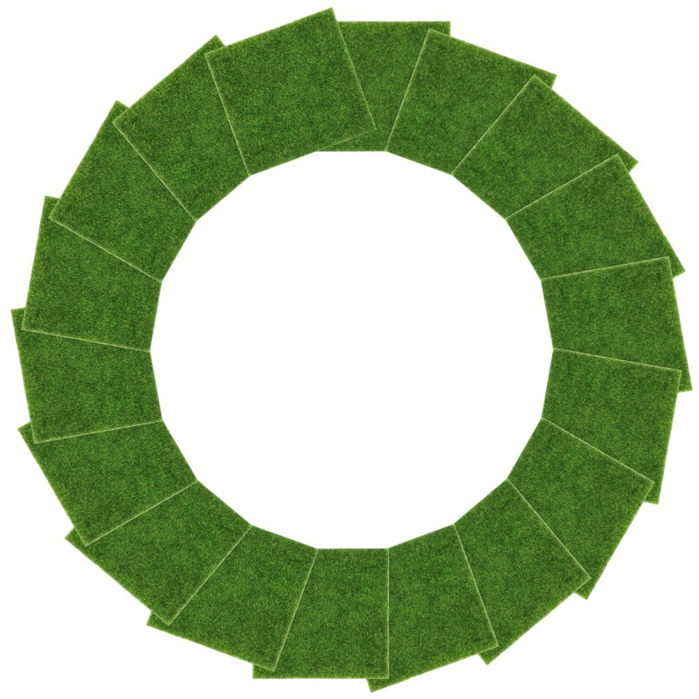 18Pcs Synthetic Grass Patch PVC for Crafts Mini Landscape Lawn Decor