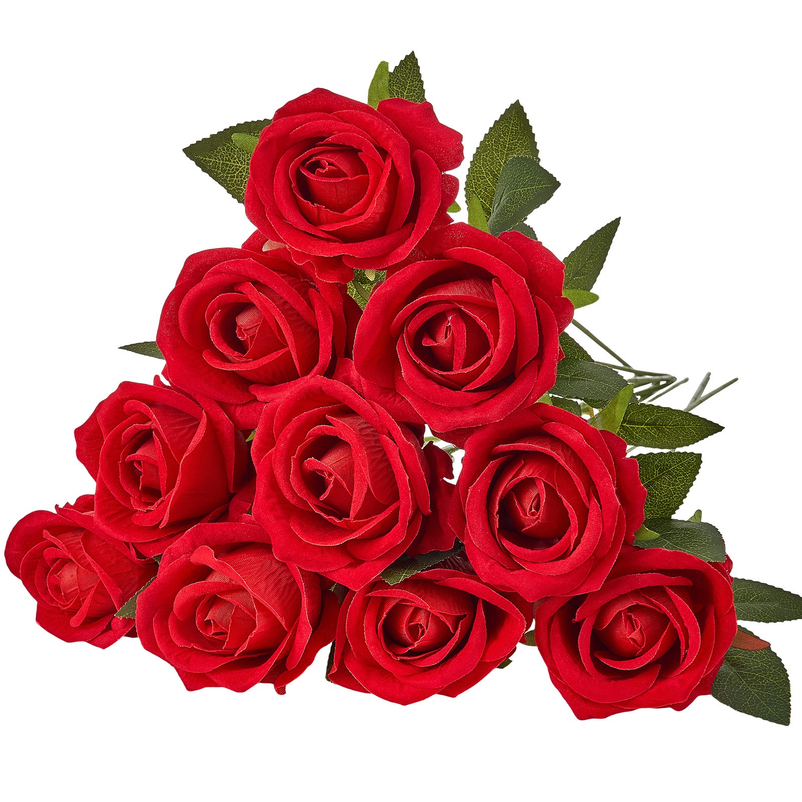 Uimoso 500 Pcs Red Roses Artificial Flowers Realistic Bouquet Xmas Home Decor