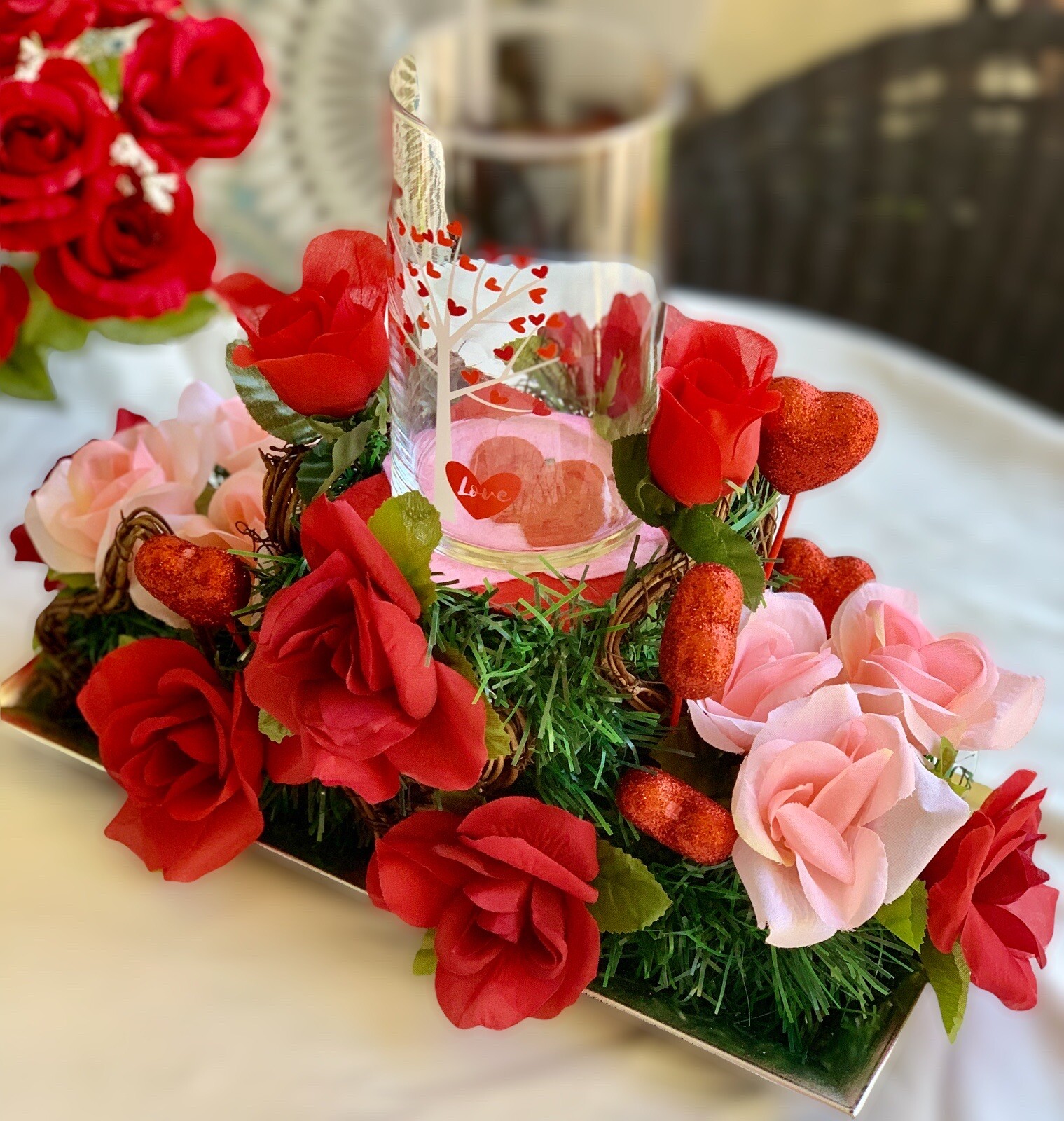 Centerpiece Flower Arrangement Home Love Decor CP00107