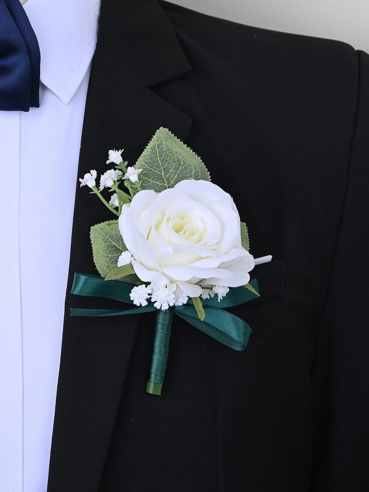 2 Pieces Homecoming Party Prom Artificial Wrist Corsage and Boutonniere Set, …