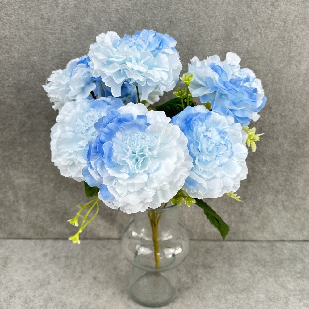 7 Artificial Peony Flowers White Black Red Blue Green Light Purple Deep Pink