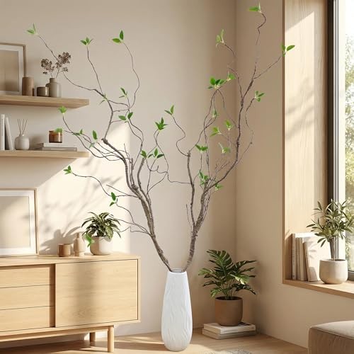 CEGIKMOQ 2 pcs 57 inch Bendable Artificial Branches with Green Leaves Vines F…