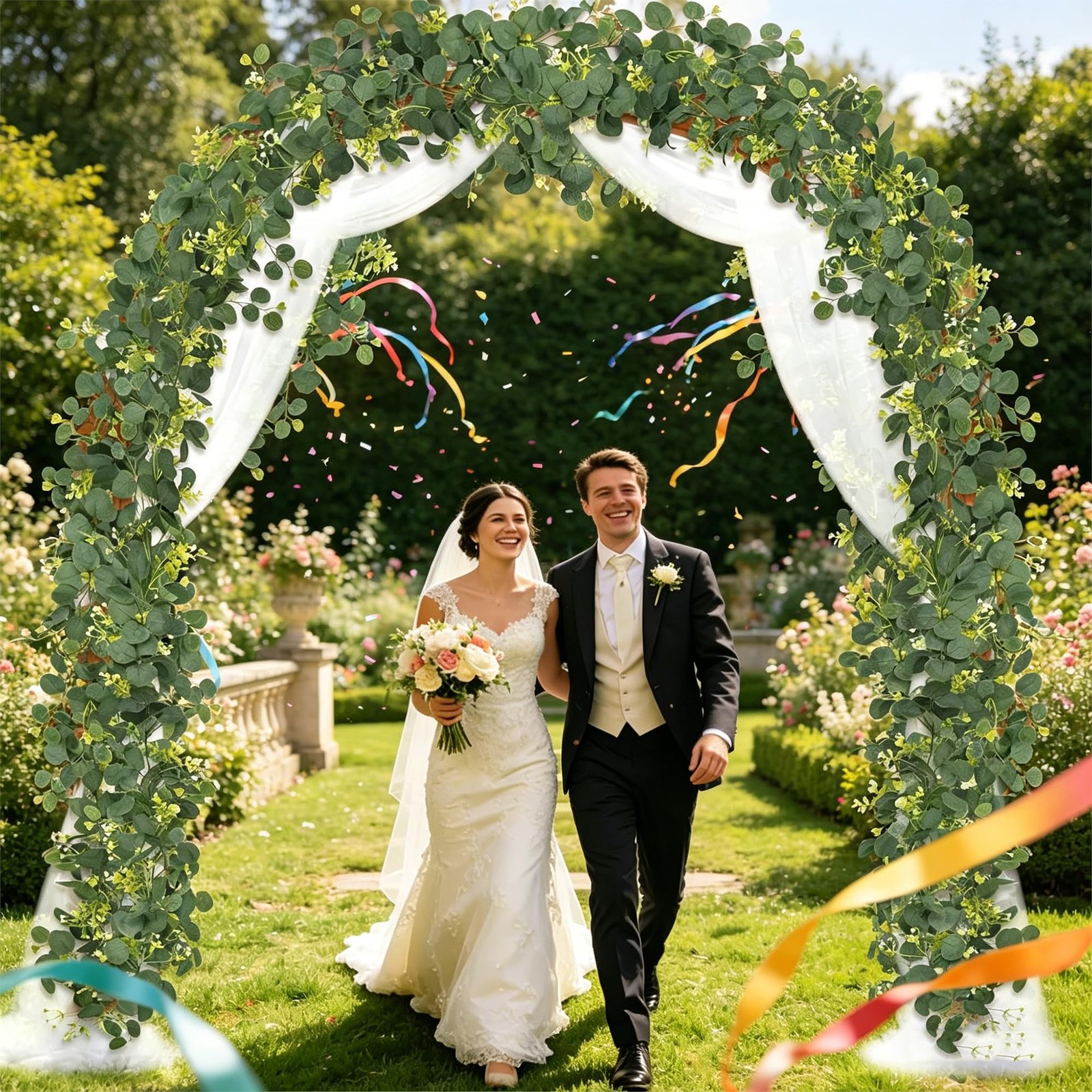 2 Pack Eucalyptus Garland 6 FT Artificial Greenery Garland Faux Silver Dollar…