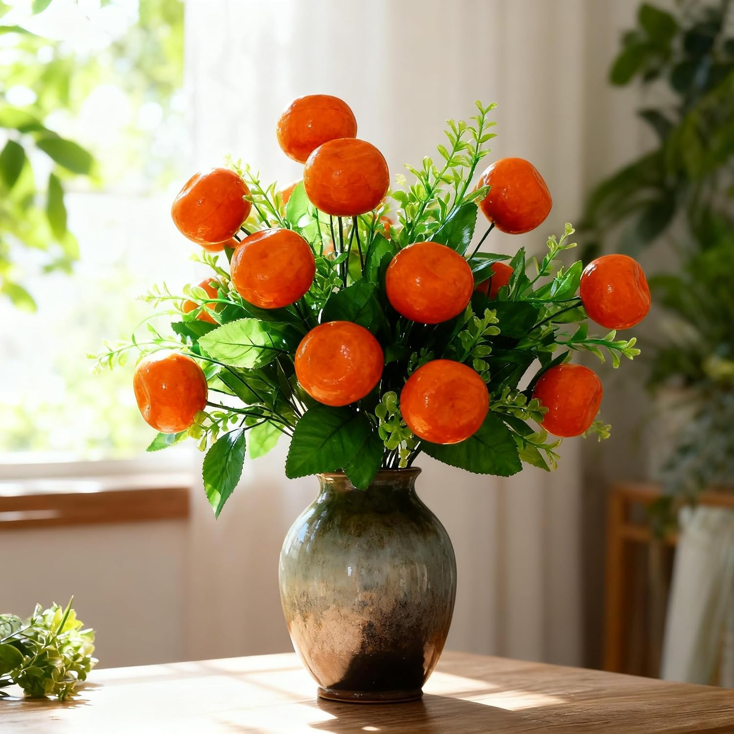 Happy Sukkot Decorations Artificial Orange Tree Plants Fake Simulation Greenery