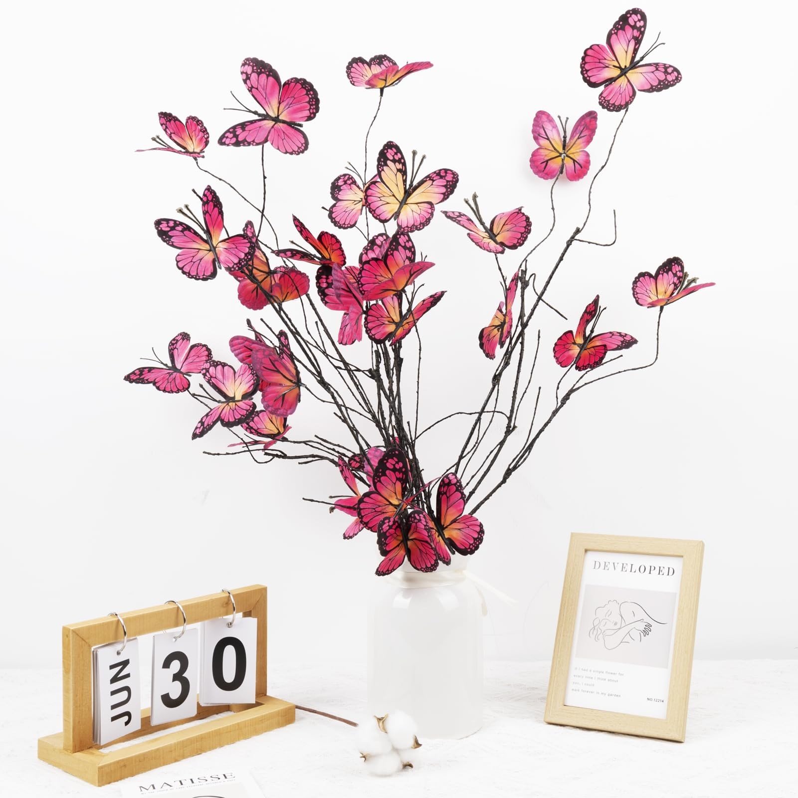 5 Pcs Artificial Butterfly Branches Butterflies Willow Branches for Vases Sil…