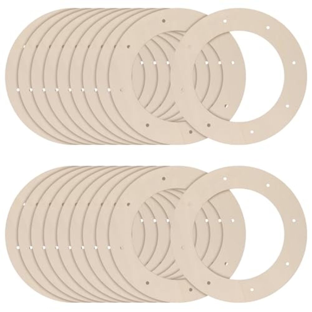 Wooden Wreath Frames 20 Pack Shape with Holes for Craft Projects