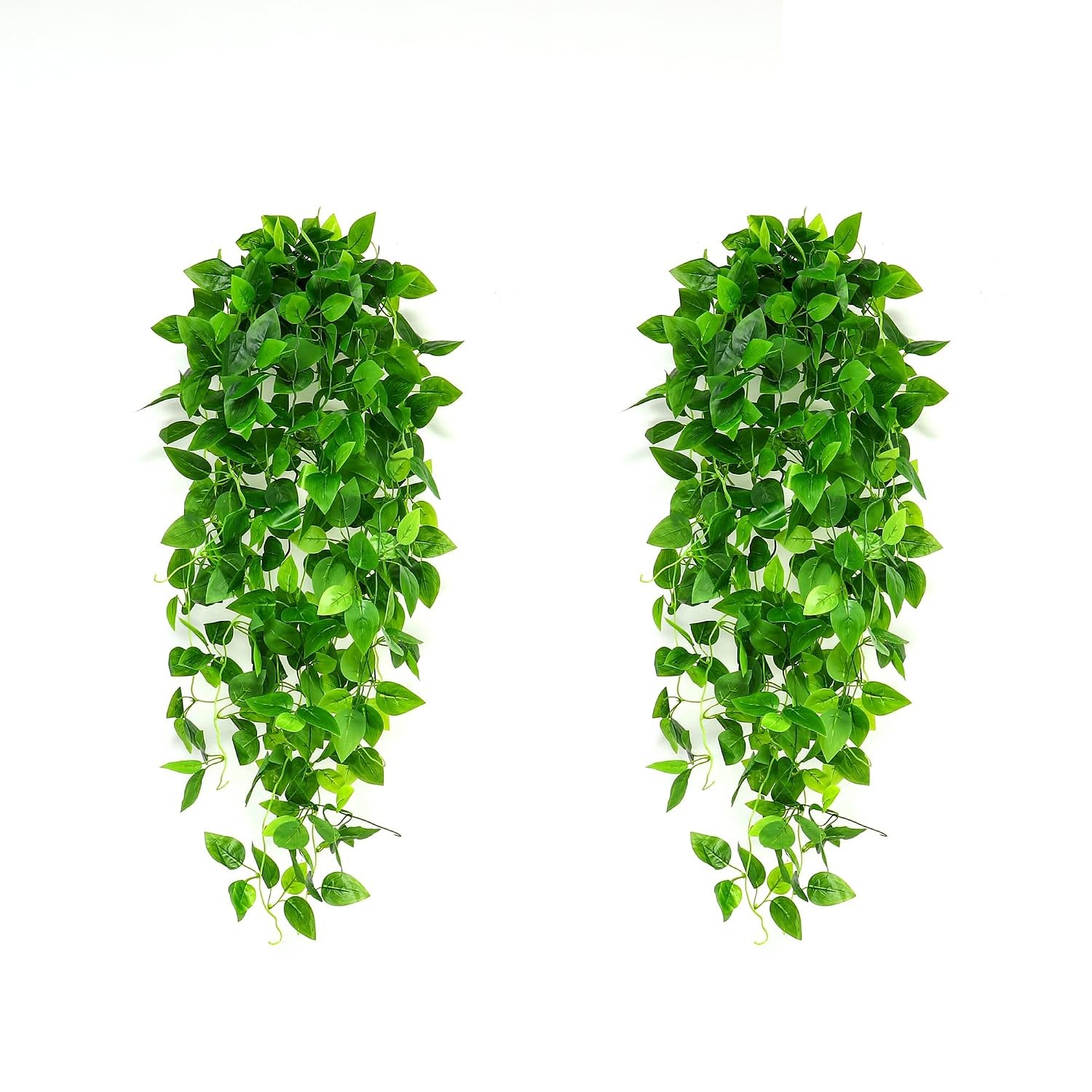 Artificial Hanging Plants 2pcs Faux Pothos Indoor Outdoor Hanging Plant
