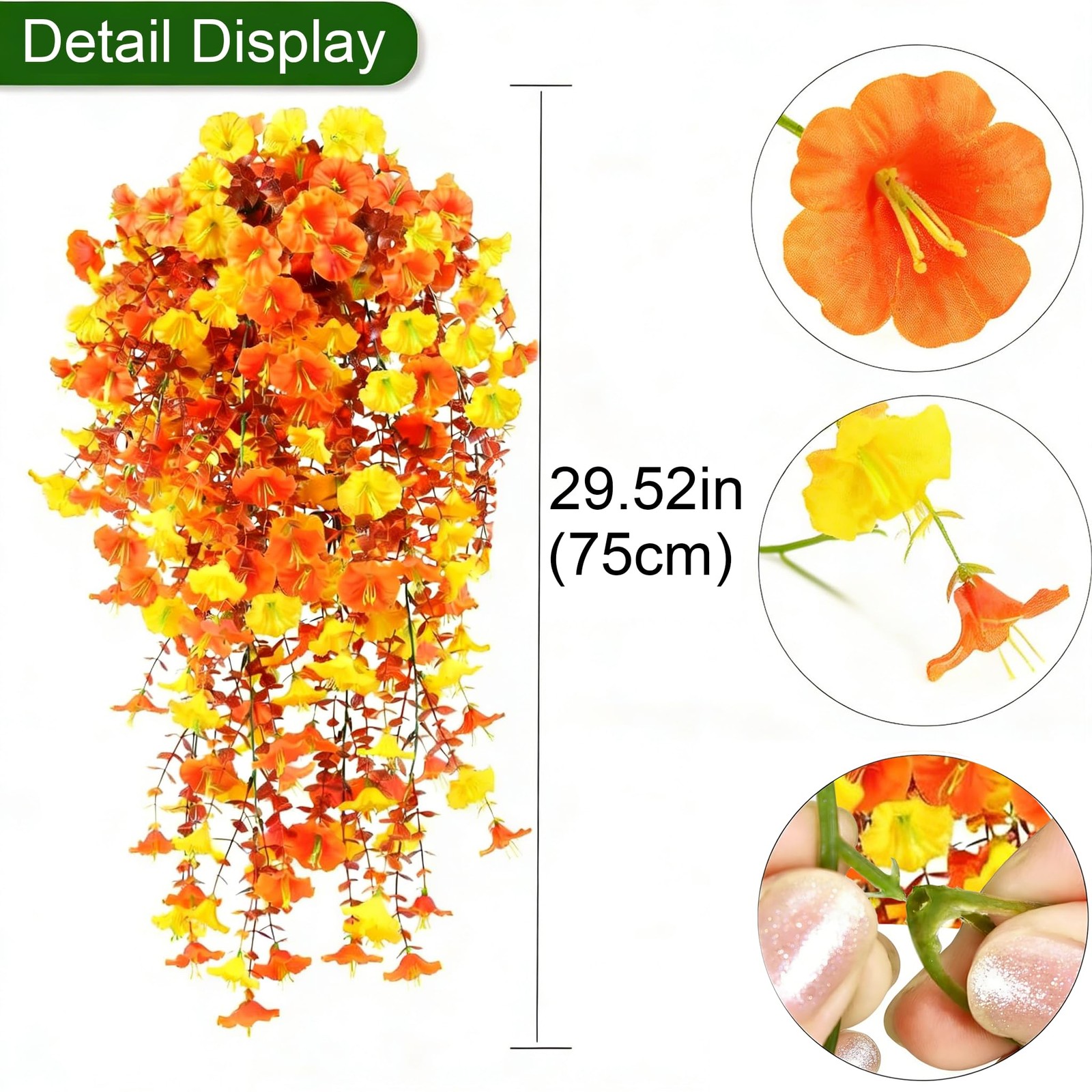AirSun Artificial Morning Glory Flower Vines, 2pcs 60inch Hanging Plants Silk Ga
