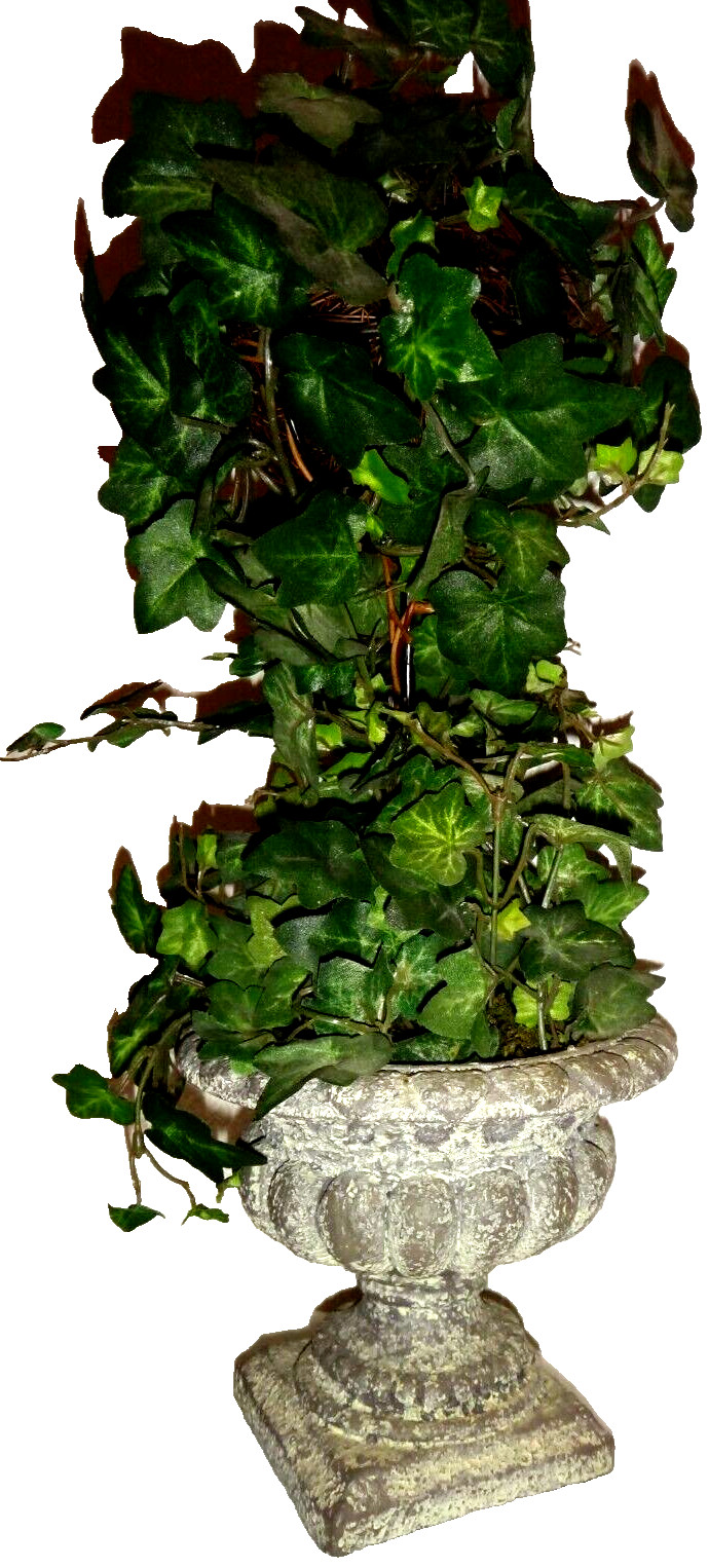 Roman Style Mini Potted Artificial Green Leaves Plant Home Décor Height : 15 in