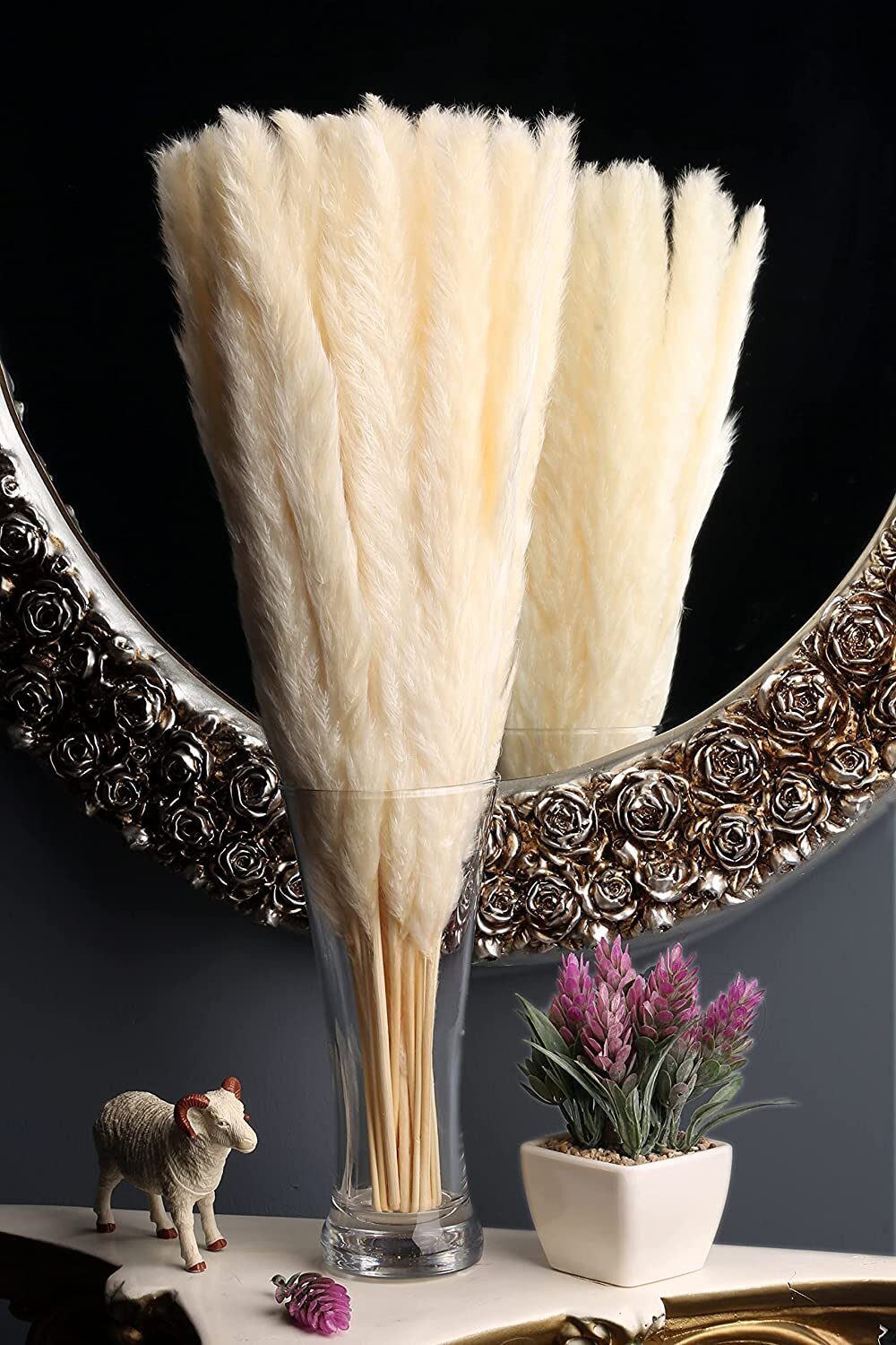 Luxury Box Protected Natural Pampas Grass Plant 30 Pieces 17” Dried Cake Decor