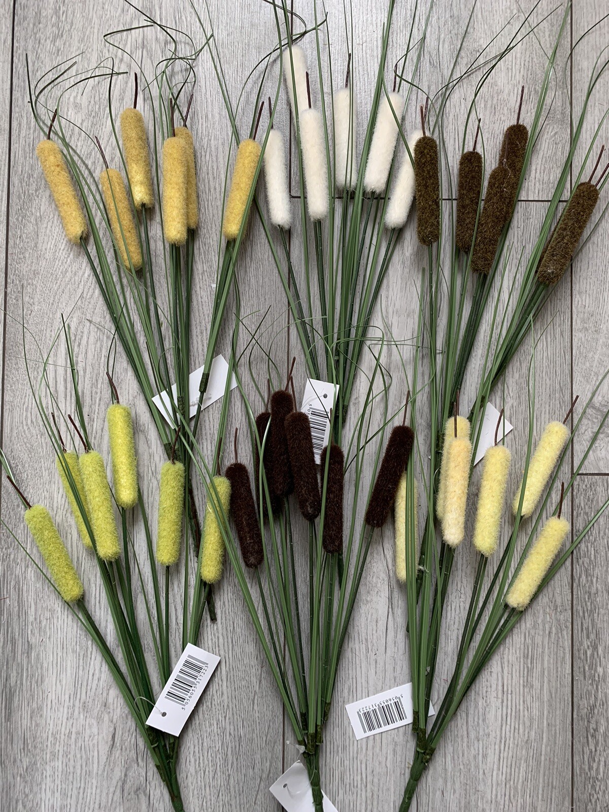 6x 36cm Bullrush Bushes Artificial Pond Flowers Garden Plant Cattail Stems Craft