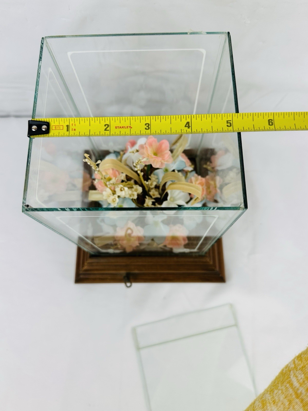 Vintage Glass & Wood Display Terrarium Music Box CottageCore For Upcycle Crafts